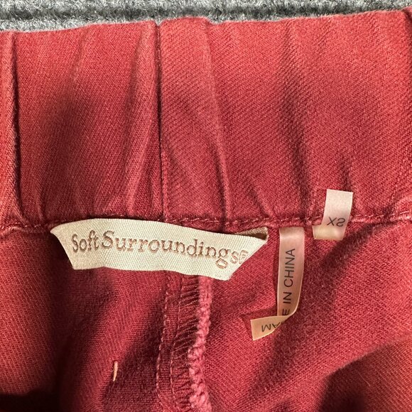 Soft Surroundings Jeans Womens XS Rust Elastic Waist Cotton Stretch Snap Cuffs - Picture 4 of 6